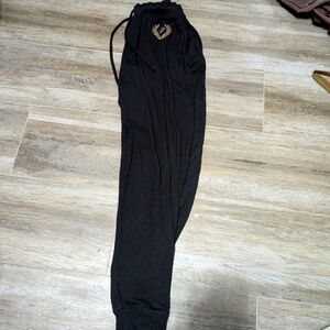 Pink Cuffed Black Sleepwear Pants